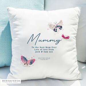 Personalised Butterfly Cushion White