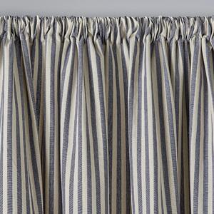 Linford Stripe Unlined Slot Top Curtains Navy (Blue)