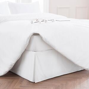 Dorma 300 Thread Count 100% Cotton Sateen Plain White Pleated Valance White