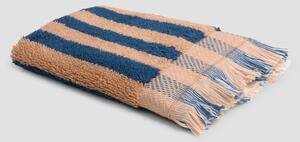 Piglet Blue & Porcini Pembroke Stripe Cotton Size Face Towel