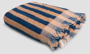 Piglet Blue & Porcini Pembroke Stripe Cotton Size Hand Towel