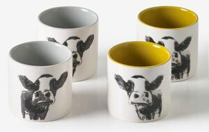 Set of 4 MM Sketch Moo Egg Cups Yellow