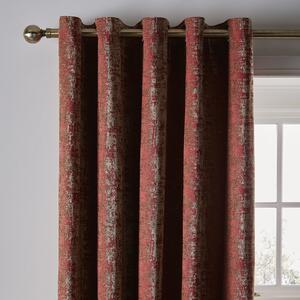 Opulent Chenille Red Eyelet Curtains Red