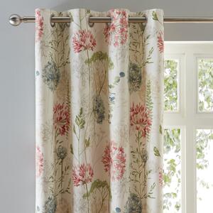 Country Meadow Natural Eyelet Curtains Pink