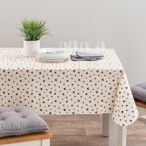 Hearts Wipe Clean Tablecloth Monochrome MultiColoured