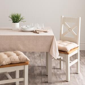 Wipe Clean Cotton Tablecloth Light Brown