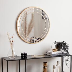 Double Frame Round Wall Mirror, 60cm Gold Effect