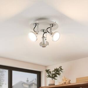 Lindby Theda LED ceiling light, white, three-bulb