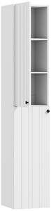 HOMCOM Wall Mounted Tall Bathroom Storage Cabinet with Soft-Close Hinges, Slim Bathroom Cabinet with 2 Doors, White