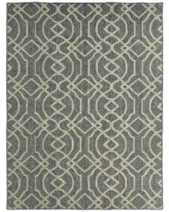 HOMCOM UV Resistant Indoor & Outdoor Area Rug, Easy-Cleaning Machine Washable Rug with Geometric Pattern for Patio, Garden, Kitchen, Bathroom or Living Room, 170 x 120 cm, Grey