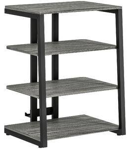 HOMCOM HiFi Stand, with Four Storage Shelves - Dark Grey