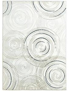 HOMCOM Modern Area Rug, Swirl Pattern Machine Washable Rug, Allergy-Friendly Floor Carpet for Living Room, Bedroom, Dining Room, Home Office, 170 x 120 cm, Cream White