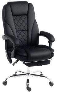 Vinsetto Massage Office Chair, Heated Reclining Computer Chair with Adjustable Height and Footrest, Black