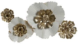 Wall Decoration DKD Home Decor 93 x 8,3 x 54 cm Golden White Flowers
