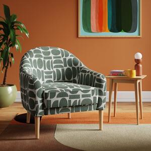 Kaspar Woven Geometric Print Tub Chair