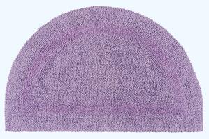 Homescapes Luxury Reversible Lilac Semi-Circle Cotton Bath Mat, 50 x 80 cm, Machine Washable, Super Absorbent, Soft and Tufted, Eco Friendly