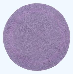 Homescapes Luxury Reversible Lilac Round 100% Cotton Bath Mat, 80 cm Round, Machine Washable, Super Absorbent, Soft and Tufted, Eco Friendly