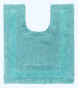 Homescapes Luxury Reversible Aqua 100% Cotton Pedestal Mat, 50 x 55 cm, Machine Washable, Super Absorbent, Soft and Hand-Tufted, Eco Friendly