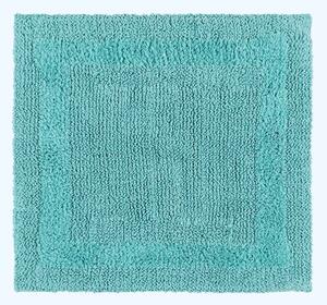 Homescapes Luxury Reversible Aqua 100% Cotton Shower Mat, 50 x 50 cm, Machine Washable, Super Absorbent, Soft and Hand-Tufted, Eco Friendly