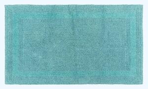 Homescapes Luxury Reversible Aqua 100% Cotton Bath Mat, 50 x 80 cm, Machine Washable, Super Absorbent, Soft and Hand-Tufted, Eco Friendly