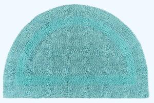 Homescapes Luxury Reversible Aqua Semi-Circle Cotton Bath Mat, 50 x 80 cm, Machine Washable, Super Absorbent, Soft and Tufted, Eco Friendly