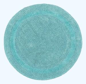 Homescapes Luxury Reversible Aqua Round 100% Cotton Bath Mat, 80 cm Round, Machine Washable, Super Absorbent, Soft and Tufted, Eco Friendly