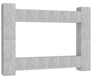 10 Piece TV Cabinet Set Concrete Grey Engineered Wood