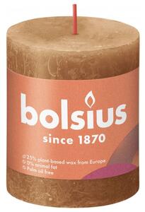 Bolsius Rustic Pillar Candles Shine 4 pcs 80x68 mm Spice Brown