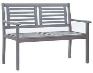 2-Seater Garden Bench 120 cm Grey Solid Eucalyptus Wood