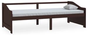 3-Seater Day Bed Dark Brown Solid Pinewood 90x200 cm