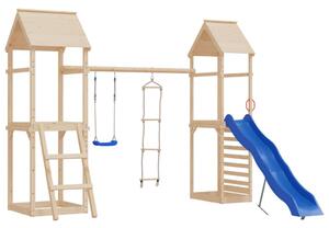 Swing Seat with Rope Ladder and Climbing Stones Blue PE