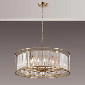 Crown 80 cm Convertible Pendant Or Semi Flush Light In Gold Finish with Crystal Glass IP44