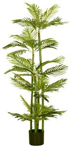 HOMCOM Faux Tropical Palm Plant, Artificial Greenery in Pot for Indoor Outdoor Decoration, 15x15x140cm