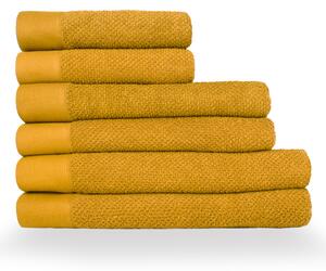 Textured Weave 6pc 100% Cotton Hand / Bath / Sheet Towel Set | Pink Grey White Black Green Beige | Roseland Furniture