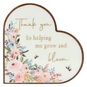 The Cottage Garden Thank You Heart Plaque