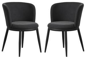 Nixa Black Velvet Dining Chairs In Pair