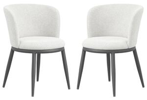 Nixa Ivory Velvet Dining Chairs In Pair