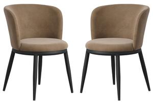Nixa Mole Velvet Dining Chairs In Pair