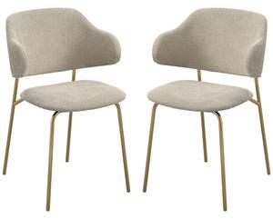 Dekalb Wheat Fabric Dining Chairs In Pair