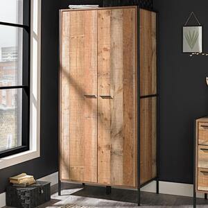 Haxtun Wooden Wardrobe With 2 Doors In Oak