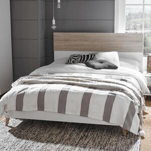 Selkirk Wooden Double Bed In White And Oak