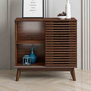 Ilford Wooden Display Stand With 1 Sliding Door In Columbian Walnut