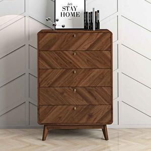 Ilford Wooden Chest Of 5 Drawers In Columbian Walnut