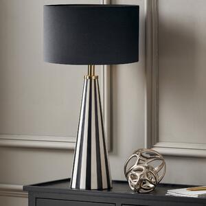 Alejo Stripe Conical Resin Table Lamp Black and white