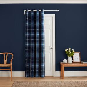 Ember Chenille Thermal Navy Eyelet Door Curtain Navy