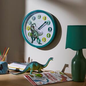 Kid's Dino Tell The Time Wall Clock Green