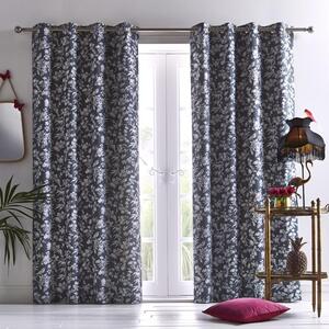 Oasis Amelia Ready Made Eyelet Curtains Charcoal