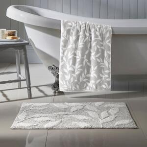 Dreams & Drapes Sandringham Leaf Bath Mat Grey