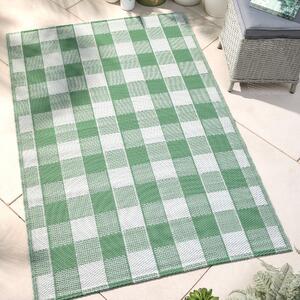 Dreams & Drapes Gingham Outdoor Rug 120cm x 170cm Green