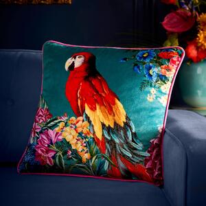 Laurence Llewelyn-Bowen Polly Amorous Velvet Soft Touch Filled Cushion 43cm x 43cm Teal